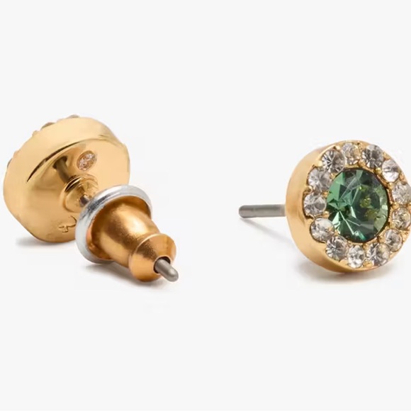 NWT Kate Spade You're A Gem Pave Halo Studs in Emerald - Picture 3 of 8